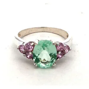 HAN | Jewelry | Designer Han 925 Sterling Silver Oval Seyfoam Green ...